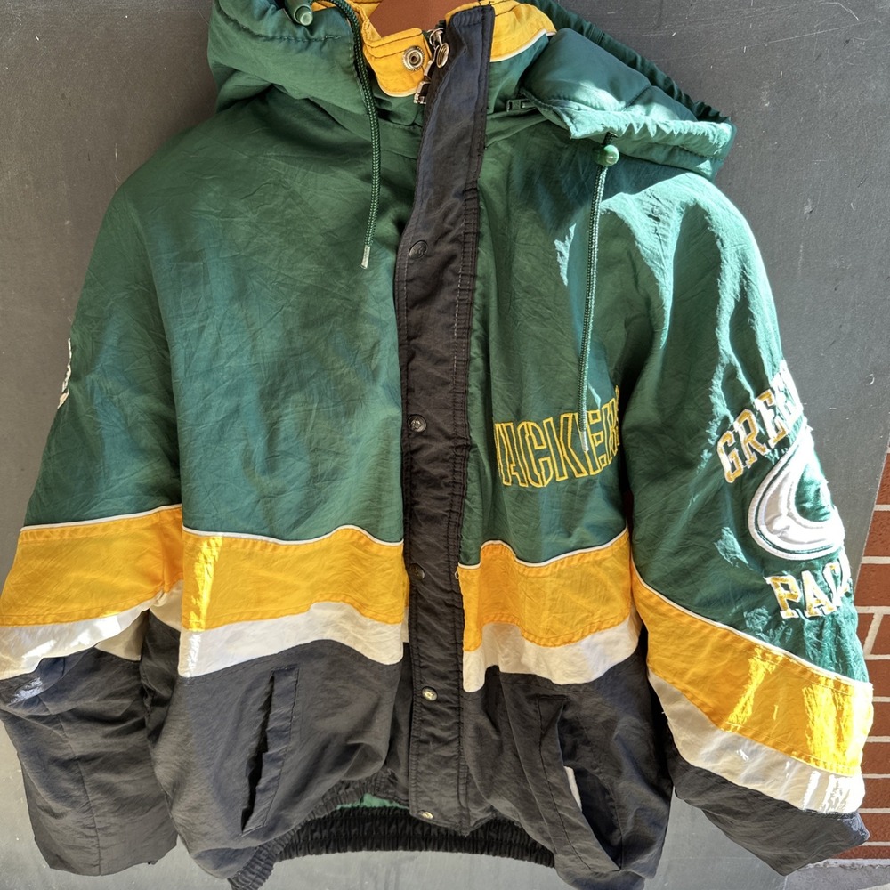Vintage Starter PRO LINE Green Bay Packers FULL ZIP Stadium Jacket Size Large
